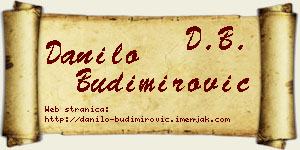 Danilo Budimirović vizit kartica